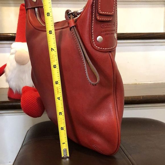 COACH Legacy Red Leather Feeder Bucket Adjustable Crossbody Shoulder Bag Vintage - Picture 8 of 16